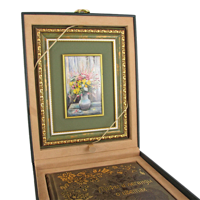 Gift set "Flowers" with the book "Myths and legends about flowers" and panels